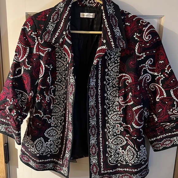 Coldwater Creek Jackets & Blazers - Coldwater Creek short jacket.Slightly gathers sleeve Paisley bandanna